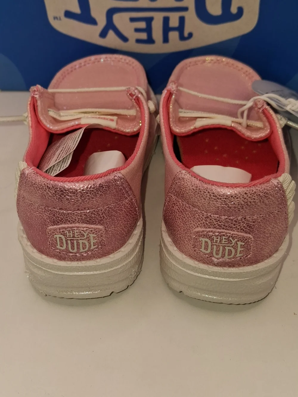 Hey Dude LilDude Pink Metallic Slip-On Shoes Size US C7US  Toddlers  Brand New